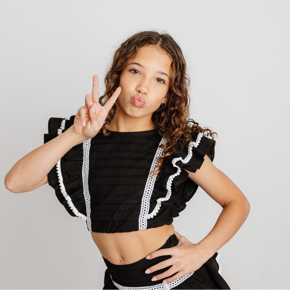 IF SO Black White Trim Two Piece Dress Size 10/12 - Picture 12 of 13